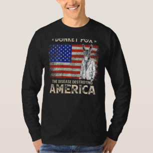 ロバ痘 アメリカを破壊する病気 バックプリント Tシャツ