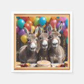 ロバ祝ー三つ子の誕生日 スタンダードカクテルナプキン (正面)