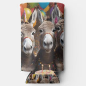 ロバ祝ー三つ子の誕生日 スリム缶クーラー (正面)