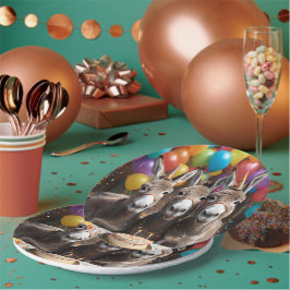 ロバ祝ー三つ子の誕生日 ペーパープレート