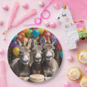 ロバ祝ー三つ子の誕生日 ペーパープレート (パーティー)