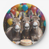 ロバ祝ー三つ子の誕生日 ペーパープレート (正面)