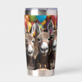 ロバ祝ー三つ子の誕生日 保温保冷タンブラー (正面)