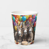 ロバ祝ー三つ子の誕生日 紙コップ (正面)