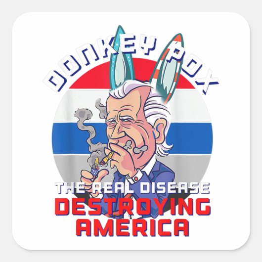 ロバ素晴らしポックスMAGA王トランプUltrA MAGA US Ind スクエアシール (正面)