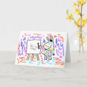 ロバ絵画ー カード (黄色い花)