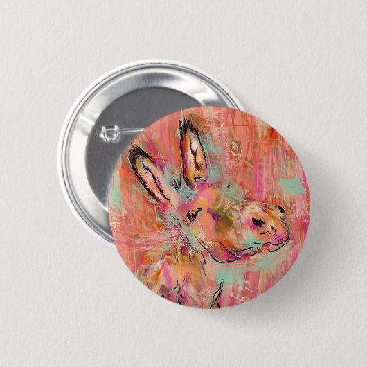 ロバ絵画ー 缶バッジ (正面&裏面)