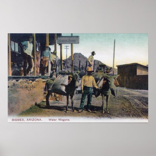 ロバ運スのWaterBisbee, AZの表示 ポスター (正面)
