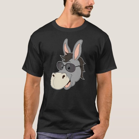 ロバ頭サングラスミュレハート動物園アニマルファーム Tシャツ (正面)
