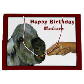 ロバ食べー抱き枕のアップル ラージペーパーバッグ (正面)