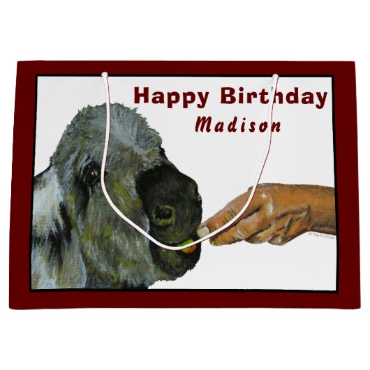 ロバ食べー抱き枕のアップル ラージペーパーバッグ (正面)