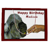 ロバ食べー抱き枕のアップル ラージペーパーバッグ (裏面)