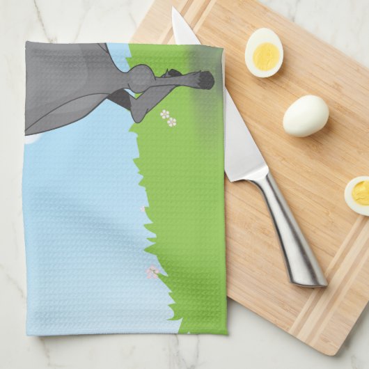 ロバ キッチンタオル (四つ折り)