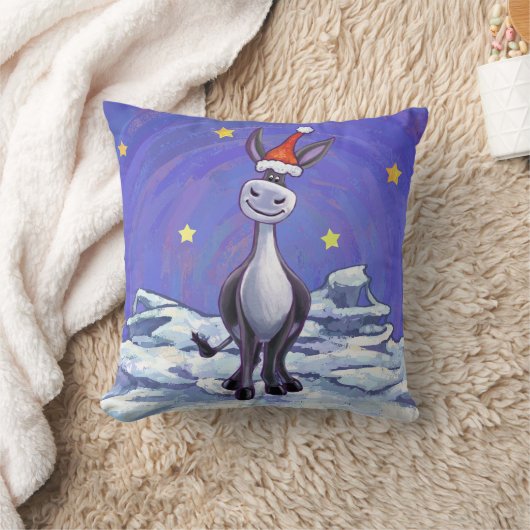 ロバ・クリスマス クッション (ブランケット)