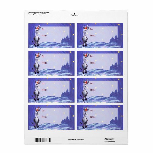 ロバ・クリスマス ラベル (フルシート)