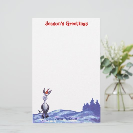 ロバ・クリスマス 便箋 (スタンド正面)