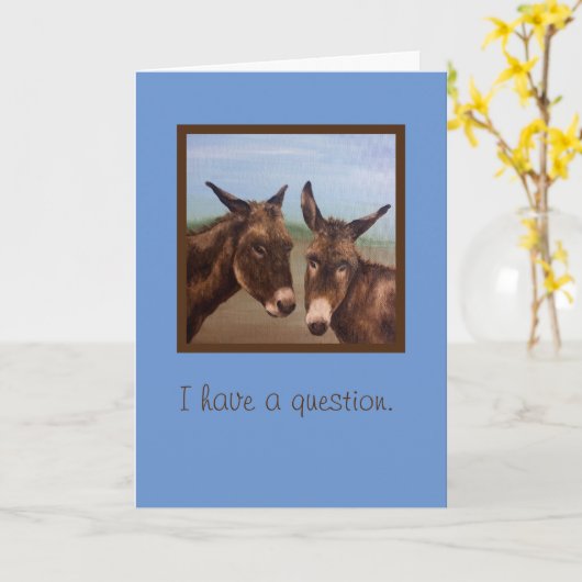 ロバ・ダブル カード (黄色い花)