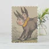 ロバ – フラット招待状サイズ12.7 cm x 17.8 cm セーブザデート (スタンド正面)