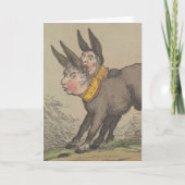 ロバ - 折りたたみ式グリーティングカード カード (正面)