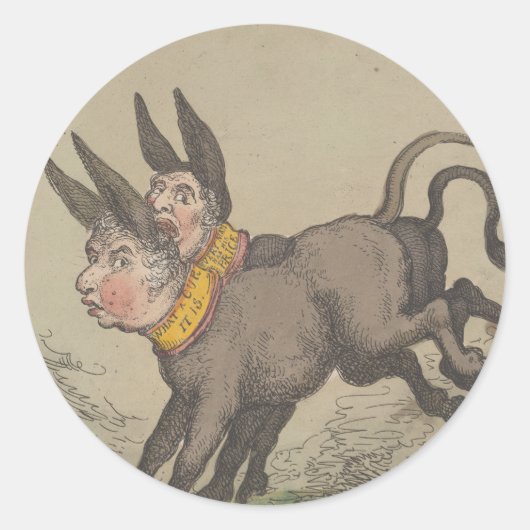 ロバ – 文房具の丸いシール ラウンドシール (正面)