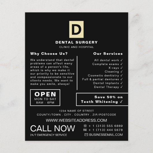 ロパーソナライズされたゴ、歯科、歯科広告医 チラシ (正面)