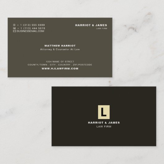 ロパーソナライズされたゴ、法律お洒落プロフェッショナル 名刺 (正面/裏面)