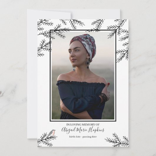 ロビエレガントドリ葬儀お悔やみ サンキューカード (正面)