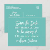 ロビコンテンポラリーンスミニマル卵ブルー日付を保存 ポストカード (正面/裏面)