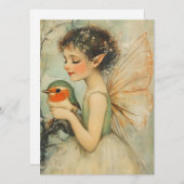 ロビンお洒落とヴィンテージのクリスマスの妖精 シーズンカード (正面/裏面)