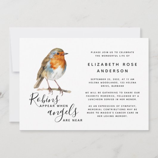 ロビンお祝い 招待状 (正面)