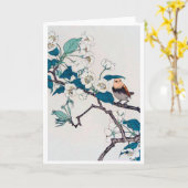 ロビンとさくらんぼの花、今尾桂念 カード (黄色い花)