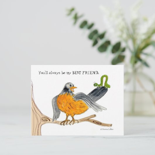 ロビンとグリーンインチワーム ポストカード (スタンド正面)