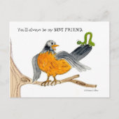 ロビンとグリーンインチワーム ポストカード (正面)