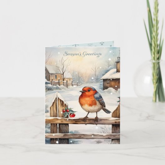 ロビンとホリーのクリスマス カード (正面)