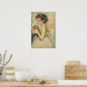 ロビンとヴィンテージのクリスマスフェアリーお洒落 ポスター (キッチン)