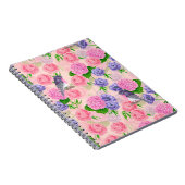 ロビンと花、水彩模様 ノートブック (右側)