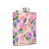 ロビンと花、水彩模様 フラスク (右)