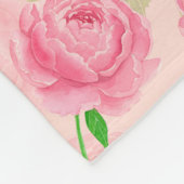 ロビンと花、水彩模様 フリースブランケット (角)