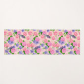 ロビンと花、水彩模様 ヨガマット (正面(横))