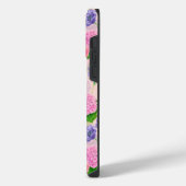 ロビンと花、水彩模様 iPhoneケース (左側面)