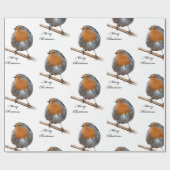 ロビンのお祝いの鳥 ラッピングペーパー (フラット)