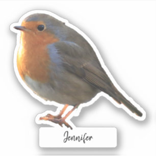 ロビンのかわいい鳥の名前入りなカスタムの切口 シール