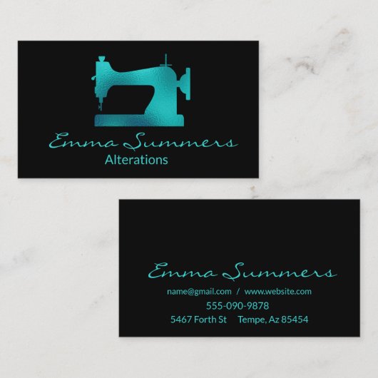 ロビンの卵のブルーフォイル裁縫機械の変更 名刺 (正面/裏面)