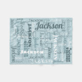 ロビンの卵の警官のベビーの名前のモダンのタイポグラフィ フリースブランケット (正面(横))