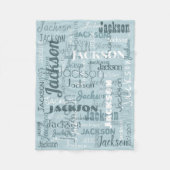 ロビンの卵の警官のベビーの名前のモダンのタイポグラフィ フリースブランケット (正面)