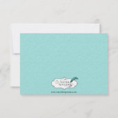 ロビンの卵の青いオレンジダマスク織の結婚式の応答カード 出欠カード (裏面)