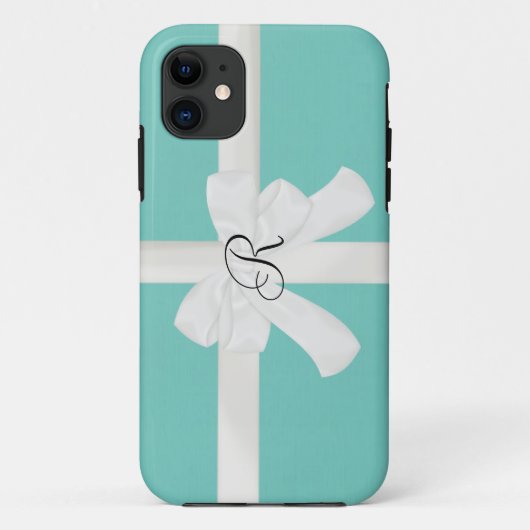 ロビンの卵の青いカスタムのイニシャルのiPhoneの箱 Case-Mate iPhoneケース (裏面)
