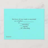 ロビンの卵の青いターコイズアクア結婚ブルー インビテーションポストカード (裏面)