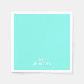 ロビンの卵の青いターコイズアクア結婚ブルー スタンダードカクテルナプキン (正面)