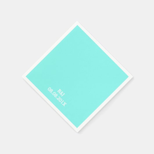 ロビンの卵の青いターコイズアクア結婚ブルー スタンダードカクテルナプキン (角)